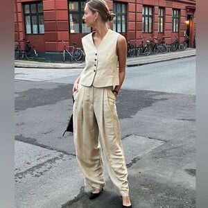 COS relaxed fit pleated trousers